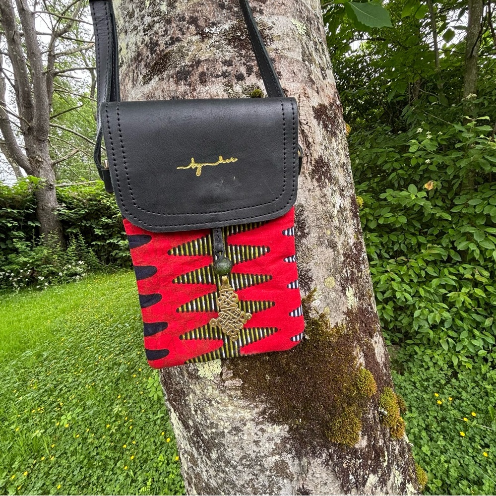 Signature Black and Red Crossbody Bag